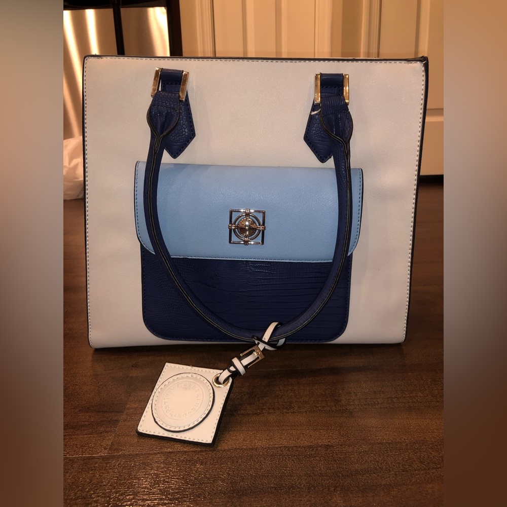 Catherine Malandrino Blue and Heather Gray purse